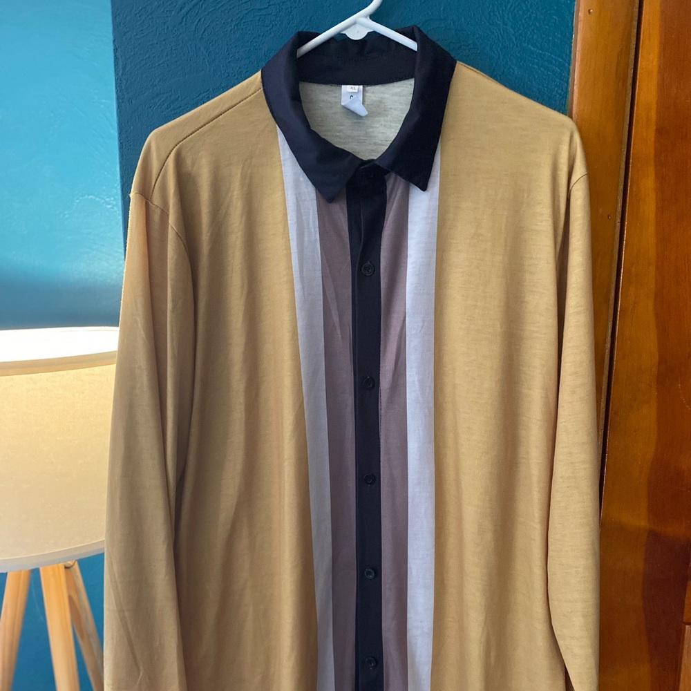 50’s Style Long Sleeve Shirt Button UP